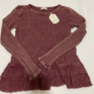 Altar’d State maroon waffle top